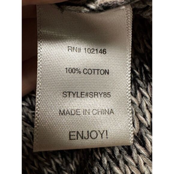 MICHAEL STARS Grey/Black Hi/Low Crop Long Sleeve Melange Knit Boatneck, Sz XS/S - Picture 7 of 8